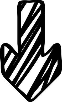 Down Arrow Sketch Sticker Svg Vector, Free Vectors File